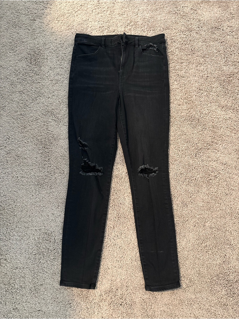 American Eagle Outfitters Black Distressed Skinny Jeans